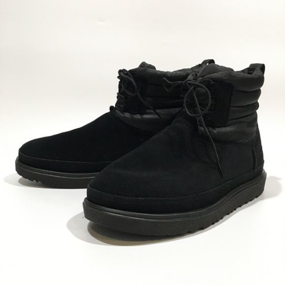 UGG CLASSIC MINI LACE UP WEATHER BOOTS -SNOW / WATERPROOF -BLACK -MEN’S US 11 - Picture 5 of 9